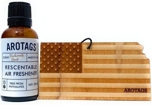Arotags Car Air Freshener - Reusable Wood Diffuser - Hanging Odor Eliminator - Alabama Patriot - Cool Breeze Scent in Kuwait