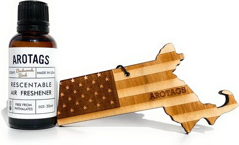 Arotags Car Air Freshener - Reusable Wood Diffuser - Hanging Odor Eliminator - Alabama Patriot - Cool Breeze Scent in Kuwait