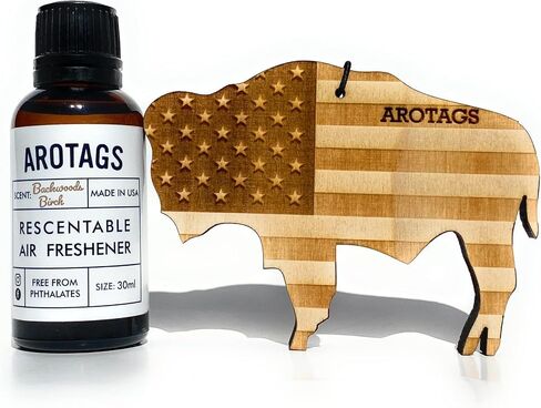 Arotags Car Air Freshener - Reusable Wood Diffuser - Hanging Odor Eliminator - Alabama Patriot - Cool Breeze Scent in Kuwait