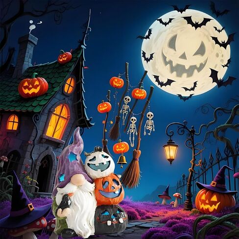 Hodao Halloween Gnome Pumpkin Exquisite Fall Swedish Elf Dwarf Figurines-Table Gnomes Pumpkin Decorations for Indoor Home Decor-Perfect Addition to Your Halloween Decor (Color 1) in Saudi Arabia