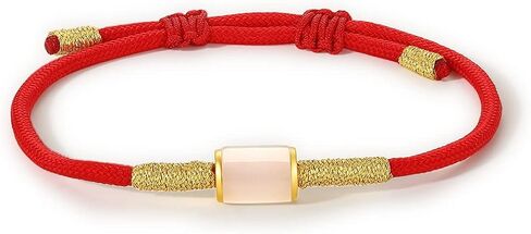 999 24K Solid Gold Bracelets for Women, Real Pure Gold Bracelet Adjustable Friendship Trendy White Black Jade Jewelry Red Braided Bracelet for Women Men Friend Mom Girlfriend in Saudi Arabia