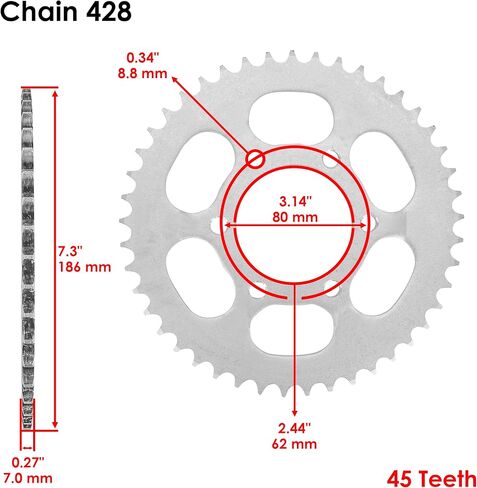 Caltric Drive Chain and Sprockets Kit Compatible with Yamaha Serow 225 XT225 1992 1993 1994 1995 1996 1997-2007 in Saudi Arabia