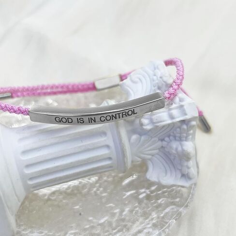 Gold is in Control Bracelet for Men Women Adjustable Braided Stainless Steel Bracelet Engraving Inspirational Christian Faith Bracelets Christmas Birthday Gifts Jewelry in Kuwait