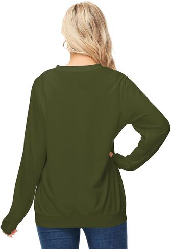 Aobute Womens Halloween Long Sweeve Sweatshirts عيد الشكر طباعة قمم غير رسمية in Saudi Arabia