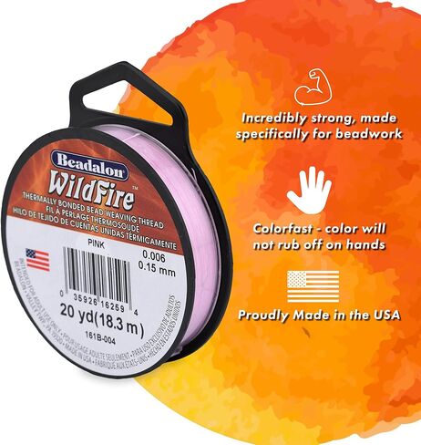 Beadalon Wildfire Ultra, 0.004" / 0.10 mm, 8 Carrier/Filament, Break Strength 9 lb, Frost, 20 yd in Saudi Arabia