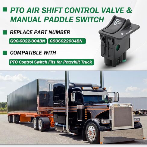 G90-6022-004BN Air Suspension Dump Valve Switch PTO Control Shift Lift Manual Paddle Valve Switch Compatible with Peterbilt in Saudi Arabia