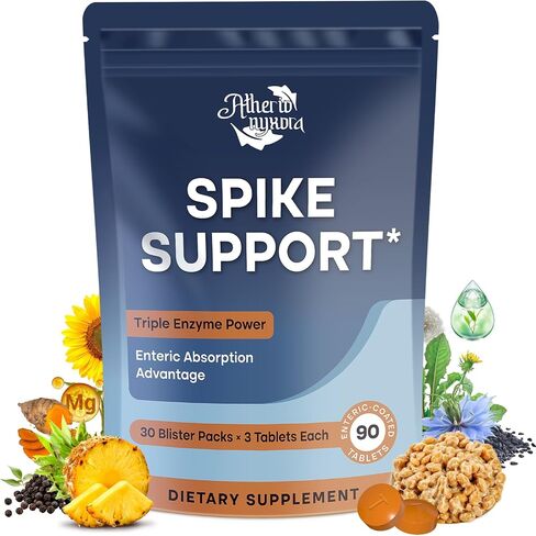 Spike Detox-Nattokinase مكملات 10000 FU مع Serrapeptase 18000 SPU & Bromelain 800 GDU-3-in-1 صيغة متعددة الإنزيم الجهازية للقلب-90 أقراص in Saudi Arabia