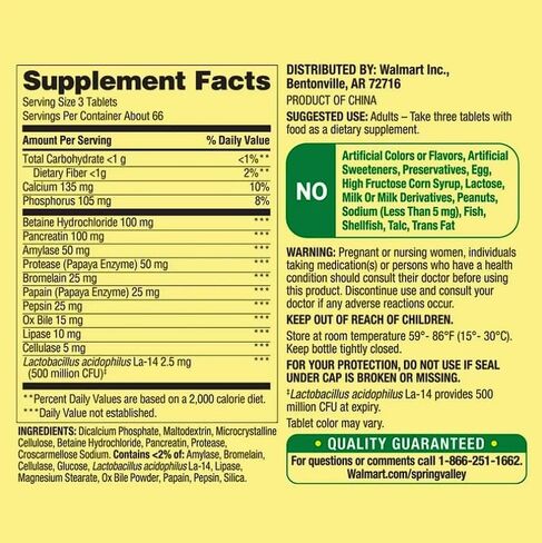 Spring Valley Probiotic Multi-end-end-endistive formula tablets ، 200 CT + Daily Lestoled Tracker Stracker in Saudi Arabia