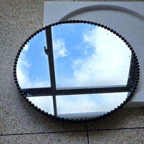 Round Wall Mirror with Gold Beaded Frame, Decorative Accent Mirror for Home (Gold1) in Saudi Arabia