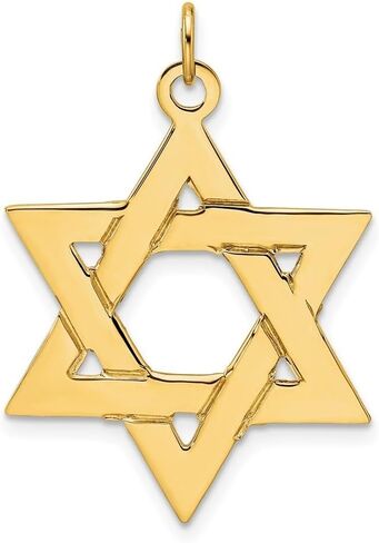 14K الذهب الأصفر النجم الصلب من David Pendant ، (L-32mm ، W-26.45mm) in Saudi Arabia