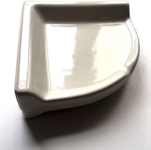 Squarefeet Depot Corner Shower Shelf Almond Ceramic Thinset Mount 8-3/4" x 2-5/8" (THINSET OR Adhesive Mount, NO Need for Hardware) in Saudi Arabia