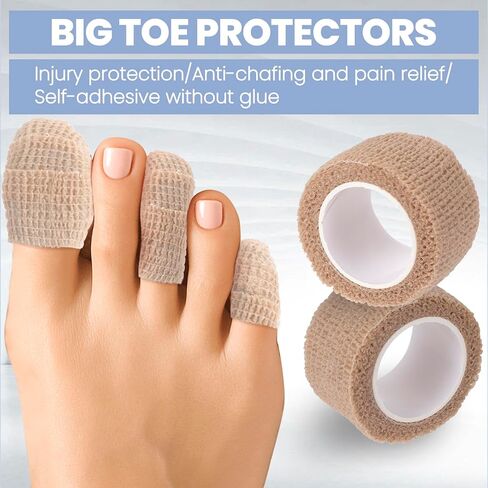 4 Rolls Cohesive Bandage Wrap, Self Adhesive Bandage Wrap 1 Inch, Big Toe Bandage, Finger Tape, Toe Tape for Broken Toe, Swelling, Wrist and Ankle Sprains, Finger in Saudi Arabia