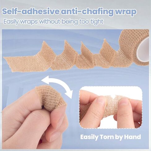 4 Rolls Cohesive Bandage Wrap, Self Adhesive Bandage Wrap 1 Inch, Big Toe Bandage, Finger Tape, Toe Tape for Broken Toe, Swelling, Wrist and Ankle Sprains, Finger in Saudi Arabia