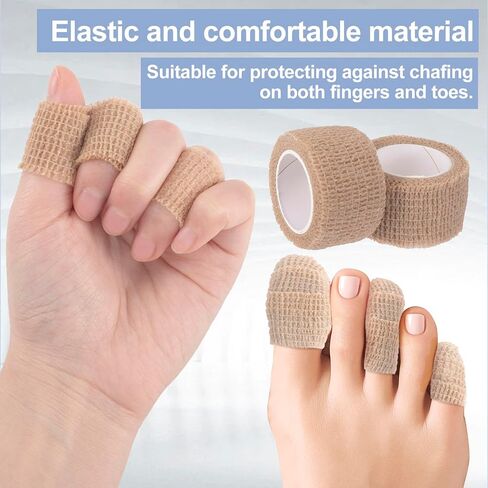 4 Rolls Cohesive Bandage Wrap, Self Adhesive Bandage Wrap 1 Inch, Big Toe Bandage, Finger Tape, Toe Tape for Broken Toe, Swelling, Wrist and Ankle Sprains, Finger in Saudi Arabia