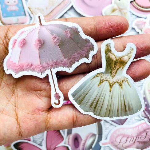 Yoksas 56Pcs Kawaii Purple Stickers - Vinyl Waterproof Aesthetics Cute Girls Decal for Water Bottles,Scrapbook,Laptops,Tumbler,Phone,Luggage in Saudi Arabia