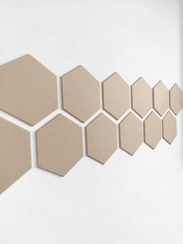 Hexagon Felt Board Tiles - 12 Packs Self Adhesive Pinboard & Acoustic Panels | Modern Office Wall Decor for Home | Sound Absorbing Bulletin Board - Pink in Saudi Arabia