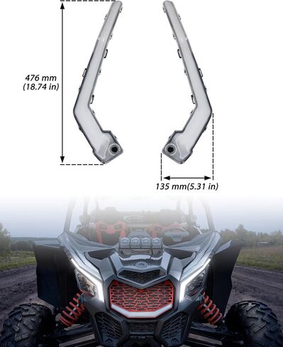 RGB LED Fang Lights لـ Can-Am Maverick X3 و X3 Max Trail Sport 2017-2025 ، التحكم في التطبيق ، بدء الرسوم المتحركة ، إشارات الدوران ، المشاهد الذكية ، مزامنة الموسيقى ، التوصيل والتشغيل ، 2pcs in Saudi Arabia