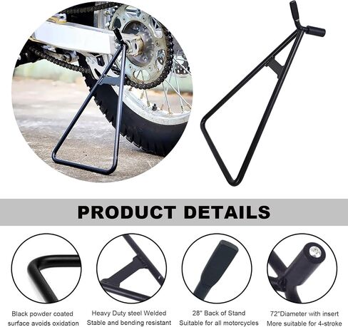 Motorcycle Triangle Stand, Heavy Duty Solid Steel Structure Dirt Bike Kickstand, Rustproof Rear Wheel Stand Lift Holder for 80-500cc Dirtbike Supermoto Motocross Pit Bike in Saudi Arabia