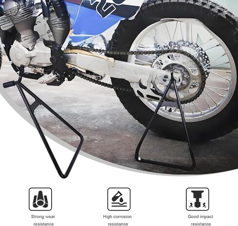 Motorcycle Triangle Stand, Heavy Duty Solid Steel Structure Dirt Bike Kickstand, Rustproof Rear Wheel Stand Lift Holder for 80-500cc Dirtbike Supermoto Motocross Pit Bike in Saudi Arabia