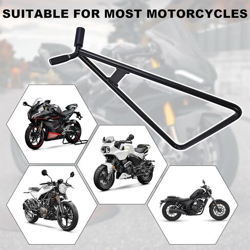 Motorcycle Triangle Stand, Heavy Duty Solid Steel Structure Dirt Bike Kickstand, Rustproof Rear Wheel Stand Lift Holder for 80-500cc Dirtbike Supermoto Motocross Pit Bike in Saudi Arabia
