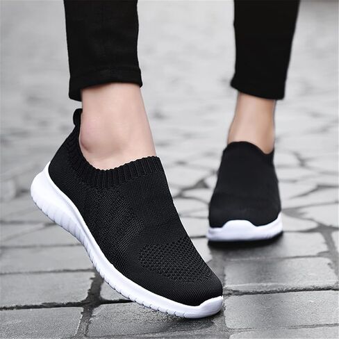 konhill Women's Slip On Sneakers Non Slip Walking Shoes Breathable Mesh Work Casual Lightweight Tennis Workout Shoes in Kuwait