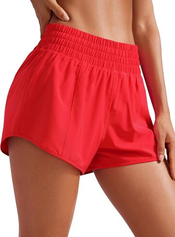 CRZ Yoga High Pherced Shorts for Women 2.5 " - Mesh Liner Quick Dry for Sport Athletic Procution with Zipper Pocket in Kuwait