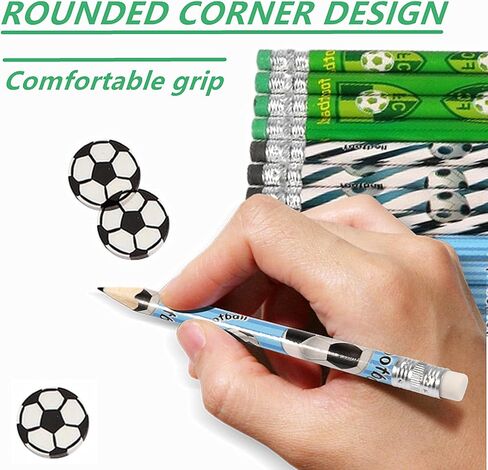 30 قطعة من أقلام الرصاص الرياضية و30 قطعة من ممحاة الكرات الرياضية، أقلام رصاص رياضية خشبية ممتعة مع ممحاة قرطاسية مدرسية ذات طابع رياضي هدايا حفلات أعياد الميلاد لوازم مكتبية للطلاب والأطفال in Kuwait