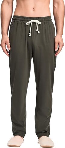 HEAVYWOOD Mens Pajamas Pants Cotton Lightweight Sleep Pj Pants Stretched Lounge Pants with Pockets Breathable Comfy Sleepwear in Saudi Arabia