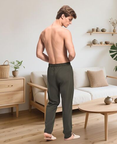 HEAVYWOOD Mens Pajamas Pants Cotton Lightweight Sleep Pj Pants Stretched Lounge Pants with Pockets Breathable Comfy Sleepwear in Saudi Arabia