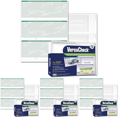 VersaCheck Secure Checks - 1500 Blank Business Checks - Green Prestige - 500 Sheets Form #3000 - 3 Per Sheet in Saudi Arabia