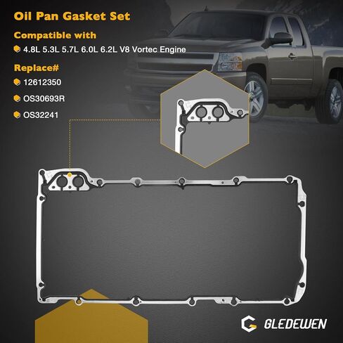 GEN 3 LS Gasket Set, Compatible with 1999-2010 GM Chevrolet 4.8L/5.3L/5.7L/6.0L LS1 LS6 LQ4 LQ9 Engine, Replace# 12633904 12558177 BTR73450 in Saudi Arabia