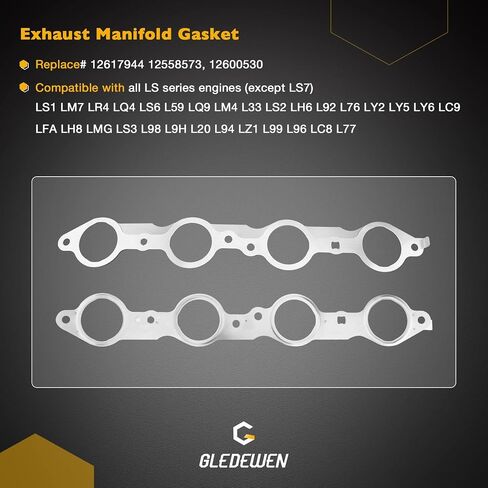GEN 3 LS Gasket Set, Compatible with 1999-2010 GM Chevrolet 4.8L/5.3L/5.7L/6.0L LS1 LS6 LQ4 LQ9 Engine, Replace# 12633904 12558177 BTR73450 in Saudi Arabia