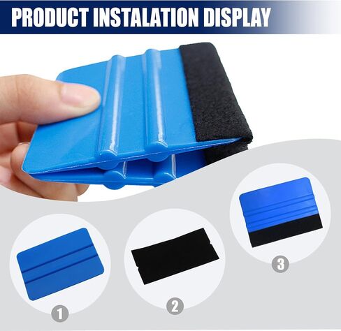 4 Inch Plastic Felt Edge Squeegee, Mini Squeegee Car Window Film Tinting Tool, Vinyl Car Decal Scraper Applicator, Vehicle Wallpaper Smoothing Tool for Window Tint (2PCS) in Saudi Arabia