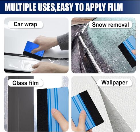 4 Inch Plastic Felt Edge Squeegee, Mini Squeegee Car Window Film Tinting Tool, Vinyl Car Decal Scraper Applicator, Vehicle Wallpaper Smoothing Tool for Window Tint (2PCS) in Saudi Arabia