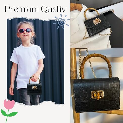 Mini Bamboo Handle Based Pass: Crocodile Leather Pattern Leadber Levider ، Midnight Onyx Black ، Christmas ، Orvarric Or Hات in Kuwait