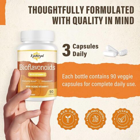 ملحق Bioflavonoid 1100mg مع مكملات فيتامين C 1000mg غير المستحضر ، وملحق نباتي ، خالي من الغلوتين-90 كبسولات الخضار in Saudi Arabia