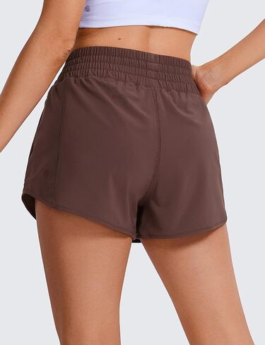 CRZ Yoga High Pherced Shorts for Women 2.5 " - Mesh Liner Quick Dry for Sport Athletic Procution with Zipper Pocket in Kuwait
