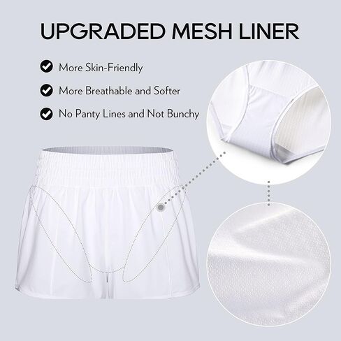 CRZ Yoga High Pherced Shorts for Women 2.5 " - Mesh Liner Quick Dry for Sport Athletic Procution with Zipper Pocket in Kuwait