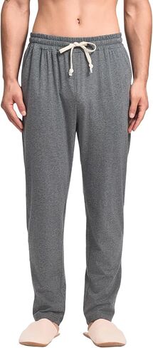 HEAVYWOOD Mens Pajamas Pants Cotton Lightweight Sleep Pj Pants Stretched Lounge Pants with Pockets Breathable Comfy Sleepwear in Saudi Arabia