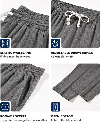 HEAVYWOOD Mens Pajamas Pants Cotton Lightweight Sleep Pj Pants Stretched Lounge Pants with Pockets Breathable Comfy Sleepwear in Saudi Arabia
