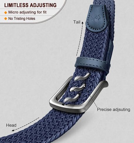 Men's Golf Belt 2 Pack-Braided Woven Stretch Belt for Gift Men Casual Jeans Sports Work 1 3/8" in Saudi Arabia