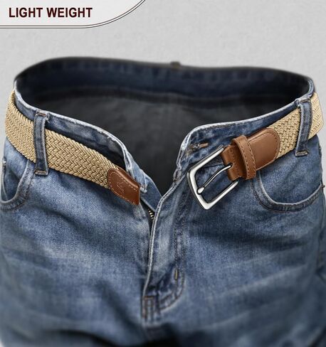 Men's Golf Belt 2 Pack-Braided Woven Stretch Belt for Gift Men Casual Jeans Sports Work 1 3/8" in Saudi Arabia