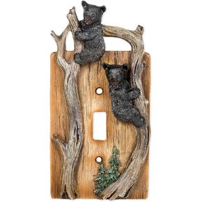 Bears on Tree Limb Electrical Resin Switch Plate Cover in Saudi Arabia