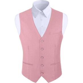 Men Suit Vest Sleeveless 3 Pockets Slim Fit Business Formal Wedding Waistcoat Dress Vest for Men in Saudi Arabia