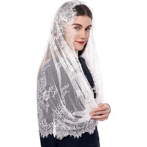 دانتيل حجاب الكنيسة كنيسة مانتيلا كنيسة مانتيلا للنساء ، رأس الكتلة اللاتينية تغطي لحفل الزفاف هالوين in Kuwait