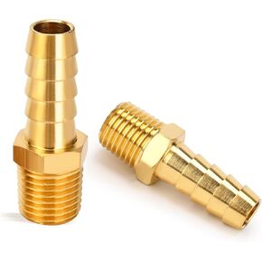 Dmikcav 6 قطع تركيبات خرطوم نحاسية، 1/4 NPT إلى 3/8 بارب، تركيبات خرطوم شائك، موصل محول خرطوم خيط ذكر، تركيبات خرطوم بارب in Saudi Arabia