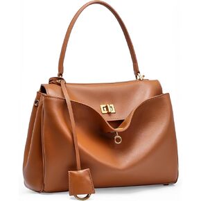 حقيبة حمل جلدية حقيقية للنساء: حقائب يد كتف من الجلد الناعم - محفظة ساتنشيل كروسوديس لأعمال السفر (متوسطة) in Kuwait