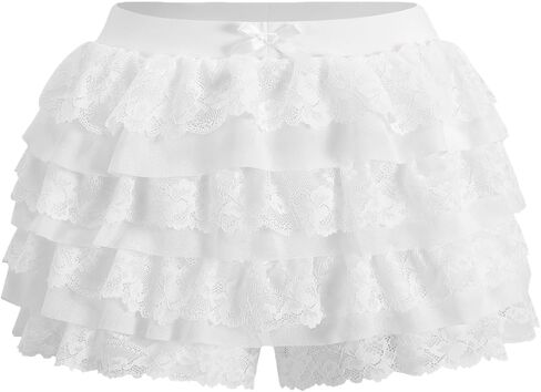Women's Y2k Ruffle Shorts Lace Layer Bloomers Sexy Booty Mini Skirt Pumpkin Sweet Pettipants in Saudi Arabia