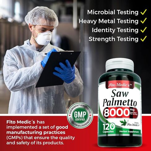 فيتو Medic's Saw Palmetto | رأى كبسولات بالميتو | 120 كبسولات | مستخلص مركّز | ملحق عشبي قابل للامتصاص للغاية in Saudi Arabia