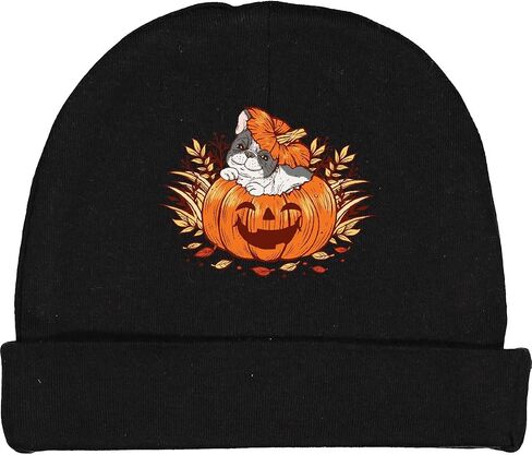 inktastic Pumpkin Frenchie Baby Beanie Hat in Saudi Arabia